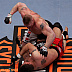 Frank Mir (red trunks) vs. Brock Lesnar